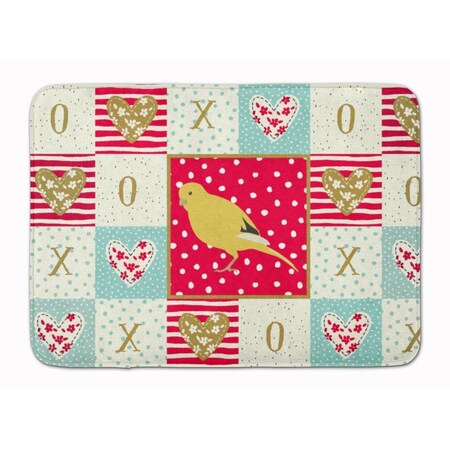 Carolines Treasures 19 x 27 in. Border Canary Love Machine Washable Memory Foam Mat CK5501RUG